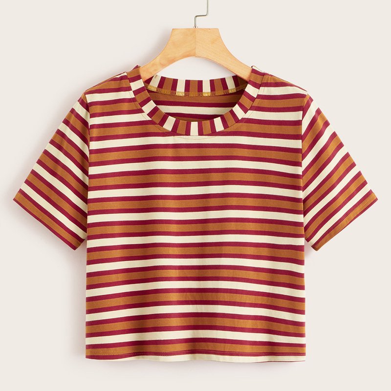 

Multi-Stripe Short Sleeve Tee, Multicolor