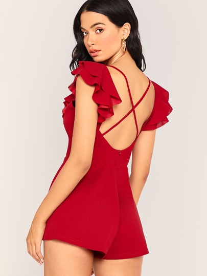 رومبر الميني وتقليم اللوتس ومفتوح الظهر بالرباط المتشابك