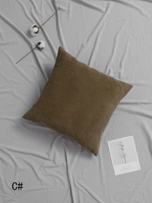 Rắn Corduroy Đệm Cover 1 cái - Nhiều màu - Xem 5