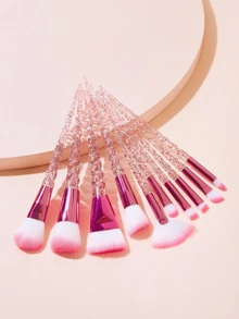 10 stuks roze witte haar eenhoorn spiraal staaf borstel kabuki make-up borstel oogschaduw poeder blusher poeder make-up borstel, minerale en vloeibare make-up borstel, pluche vezel, ergonomische handgreep