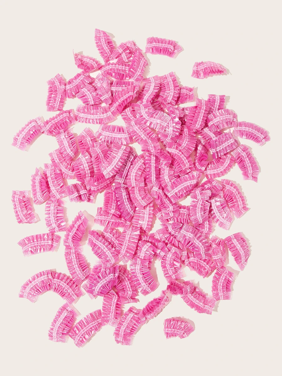 100pcs Hair Dye Earmuffs, Pink PE Disposable Ear Cover For Hair Dying - Pink - View 1