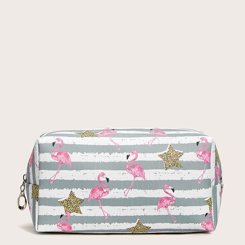 

Flamingos Pattern Makeup Bag, Multicolor