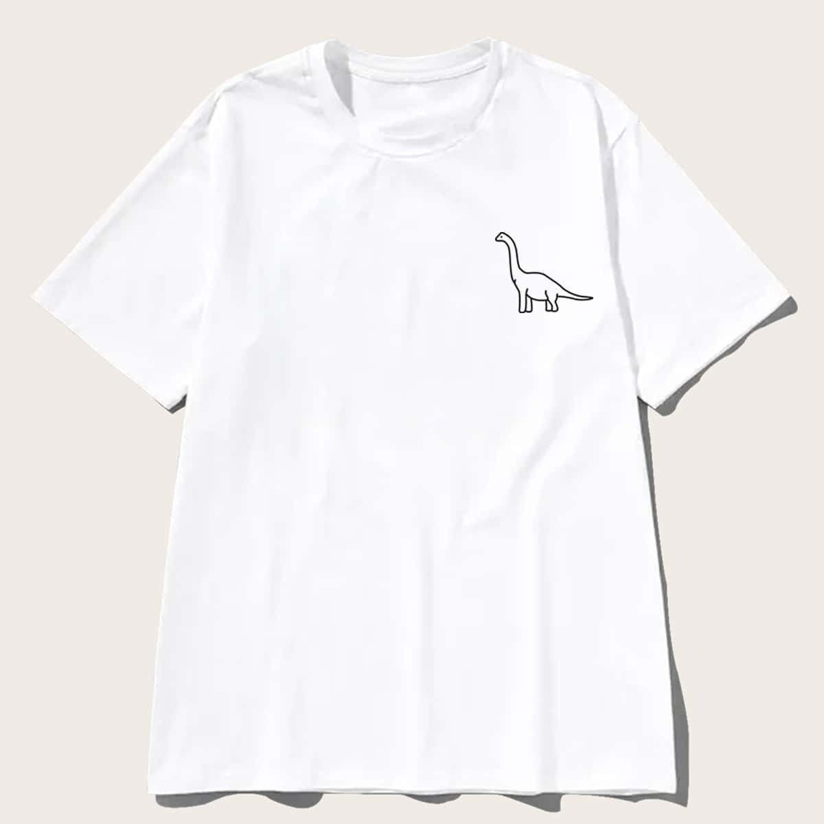 

Guys Dinosaur Print Tee, White