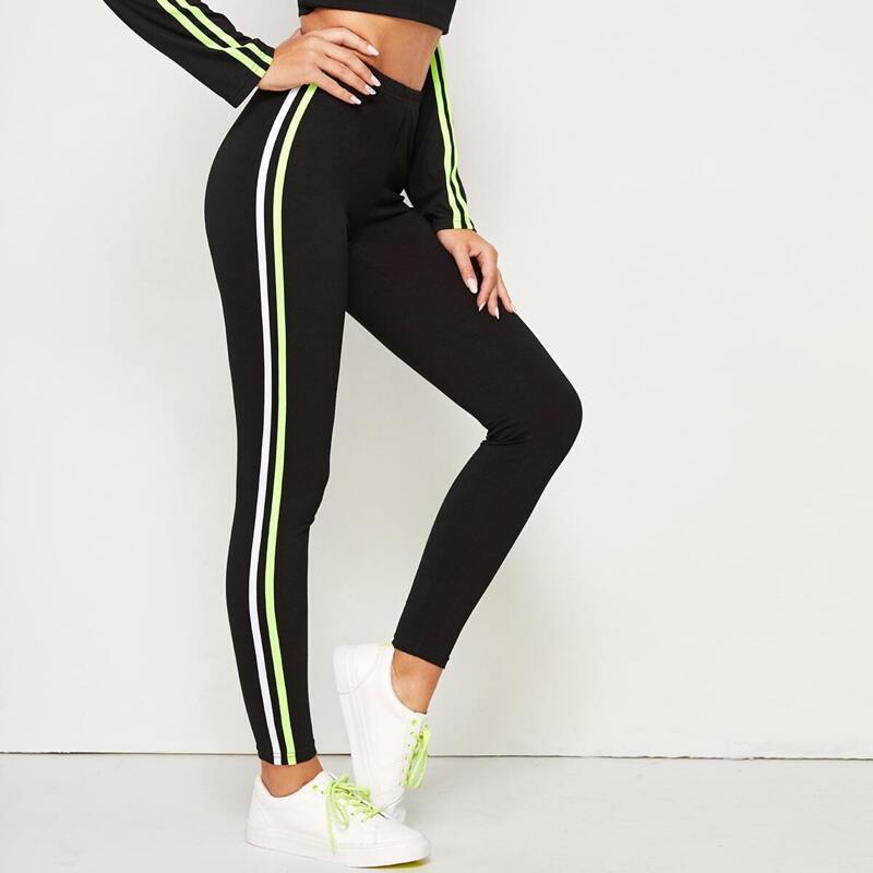 

Tape Side Skinny Leggings, Black