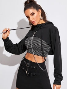 crop hoodie with chain