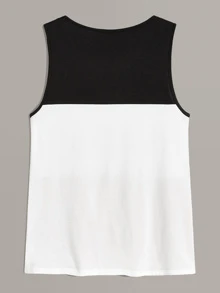 Manfinity Homme Men Letter Graphic Colorblock Top - Nhiều màu - Xem 2