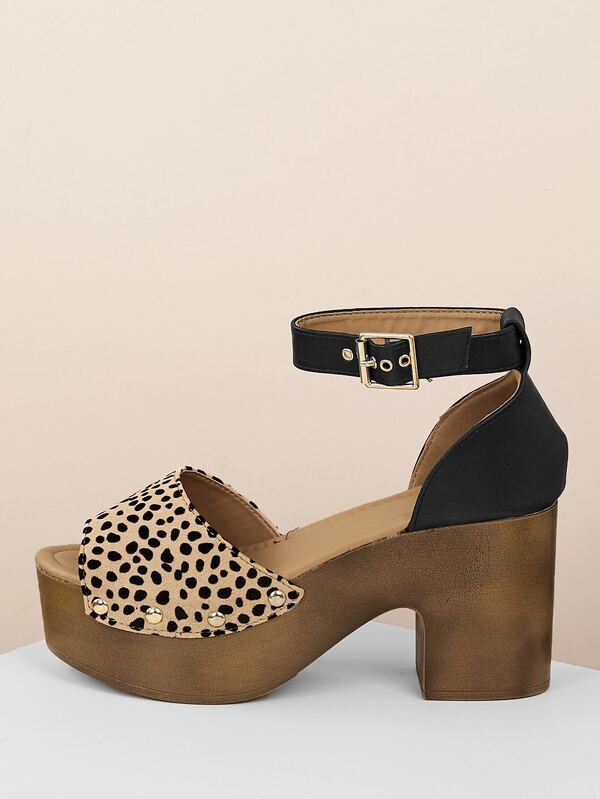 leopard print platform heels