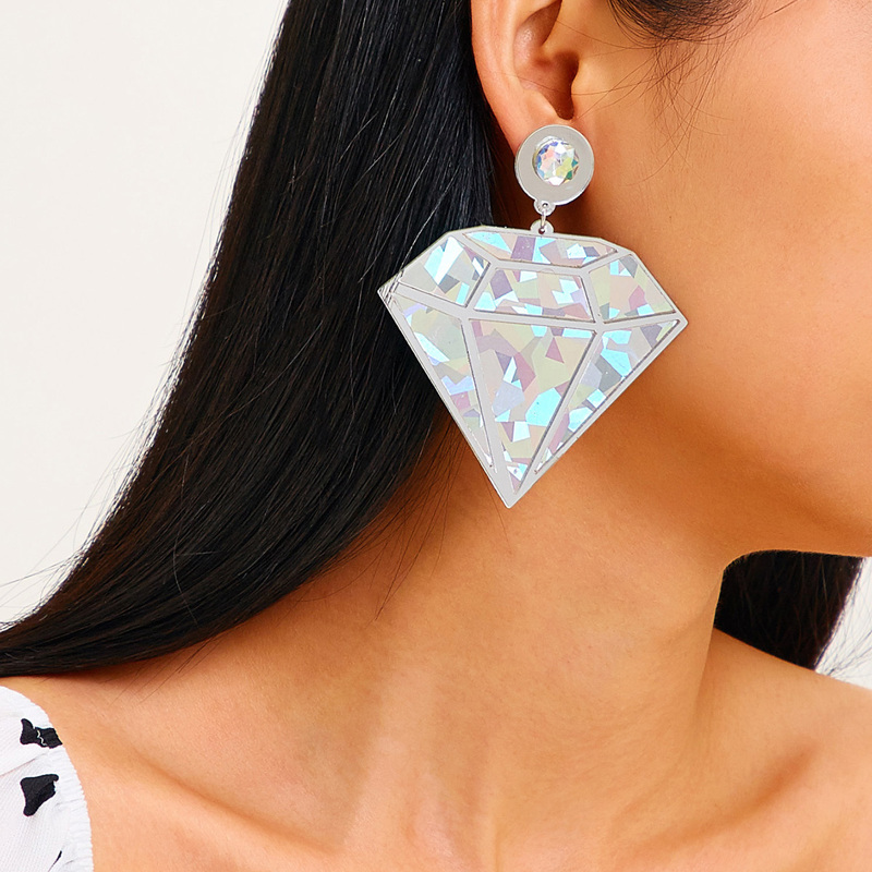

Round Laser Gemstone Drop Earrings 1pair, Multicolor