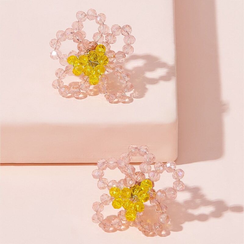 

Flower Design Earrings 1pair, Multicolor