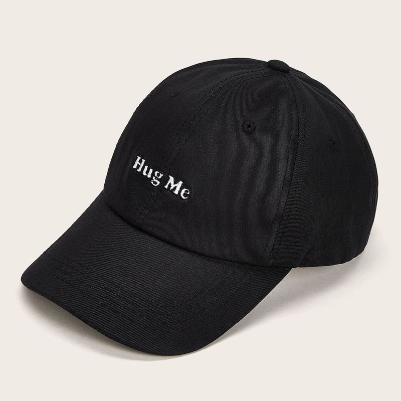 

Letter Embroidery Baseball Cap, Black