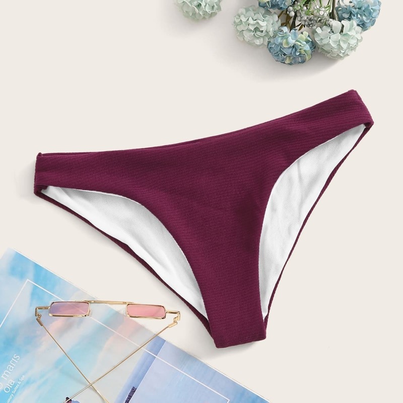 

Textured Bikini Panty, Burgundy