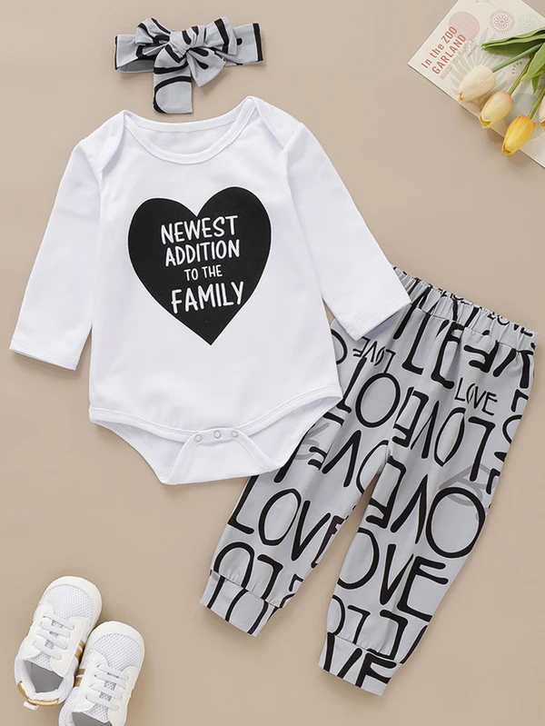 Body De Bebe Nino Con Letra Con Pantalones Con Letra Con Diadema Moda De Mujer Shein Mexico