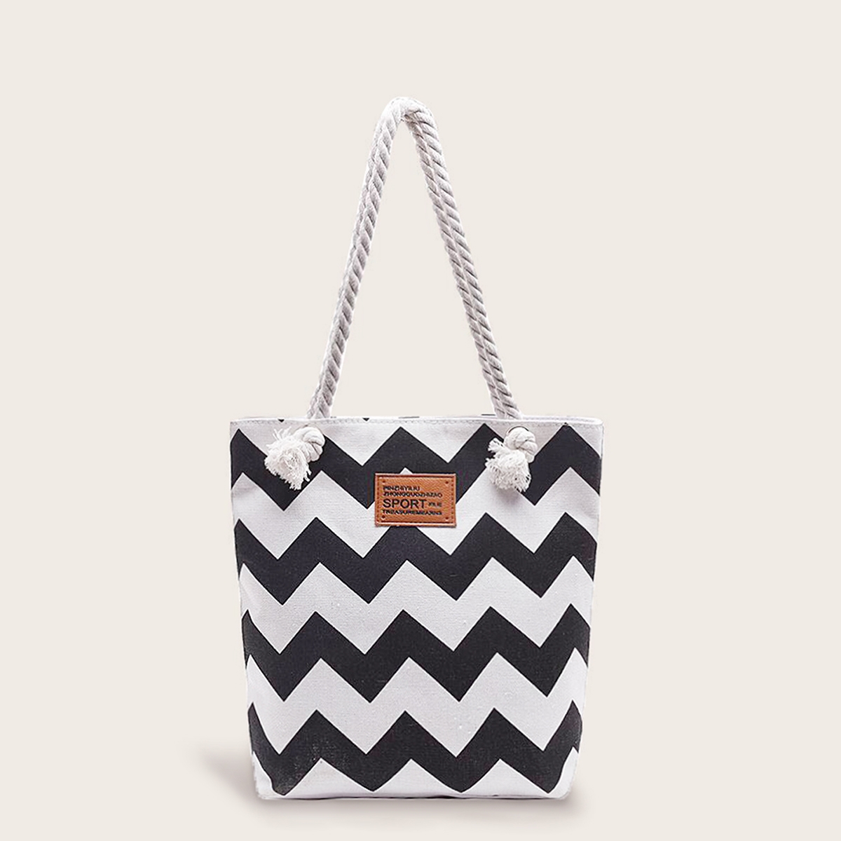 Image of Chevron Print Shopper Bag