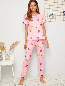 Đồ mặc nhà Sọc Hồng Casual - Màu Hồng baby - Xem 4