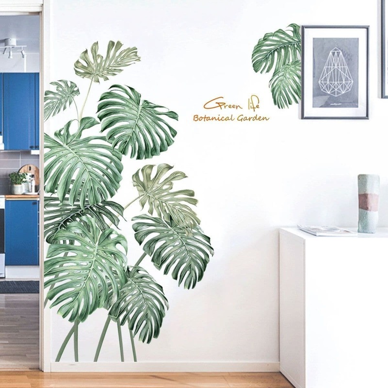 

Turtle Leaf Print Wall Sticker, Multicolor