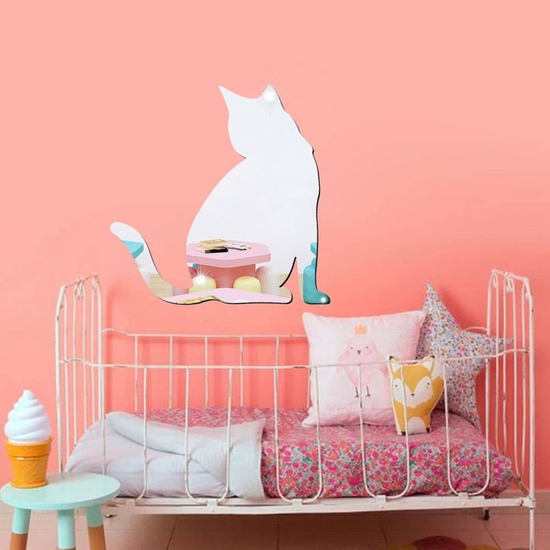 

Cat Shaped Wall Mirror Sticker