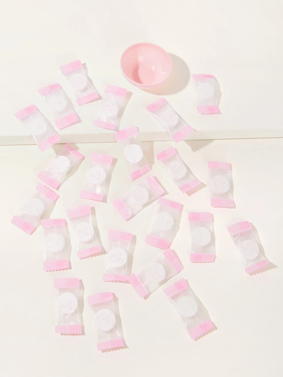 NEFOUME 24 piezas Hoja de hoja facial comprimida belleza DIY máscara desechable papel cuidado de la piel Natural máscaras envueltas Normal gruesa, obtener un pequeño cuenco de máscara - Blanco - Ver 1