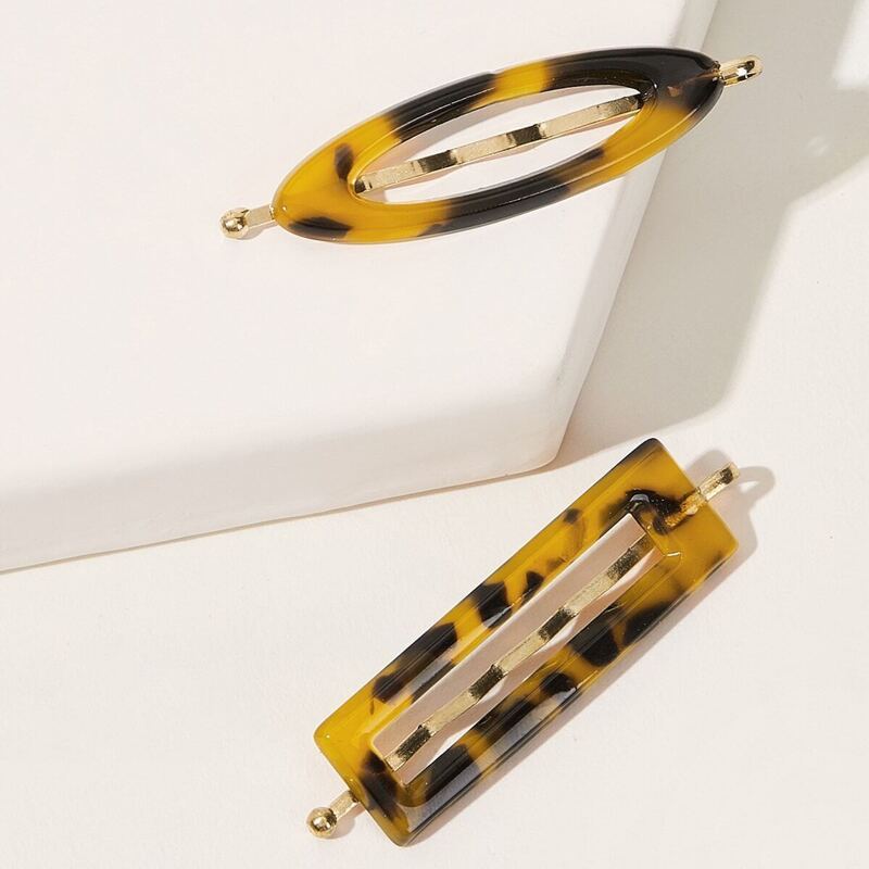 

Tortoiseshell Pattern Hairpin 2pcs, Multicolor