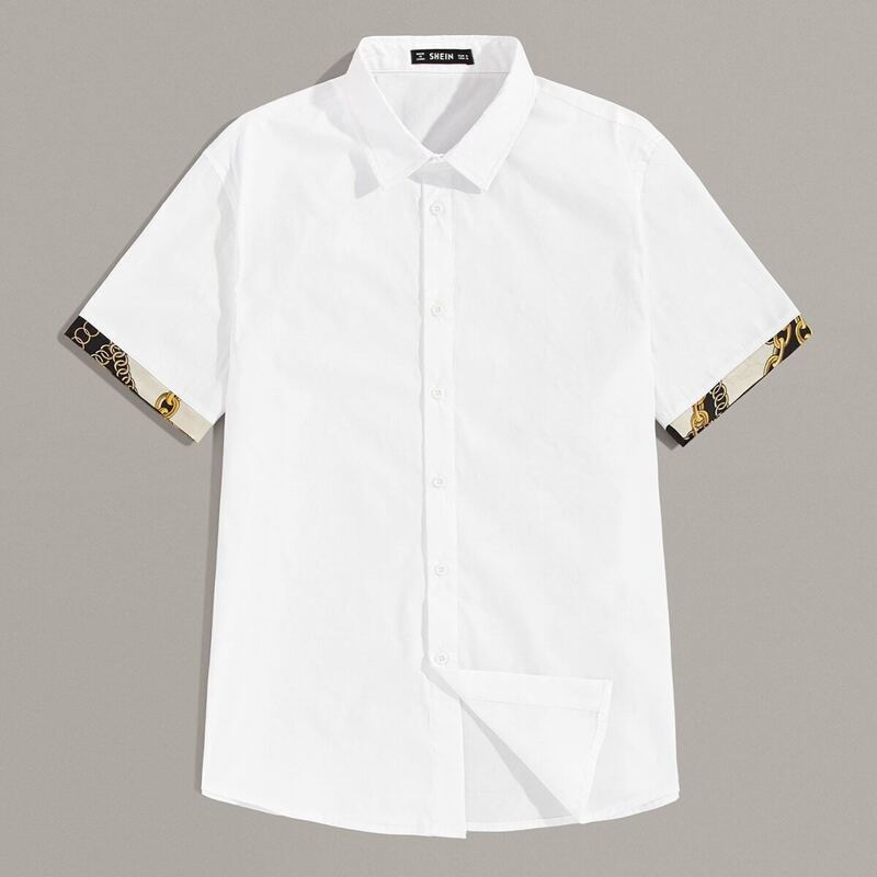 

Guys Chain Print Shirt, White