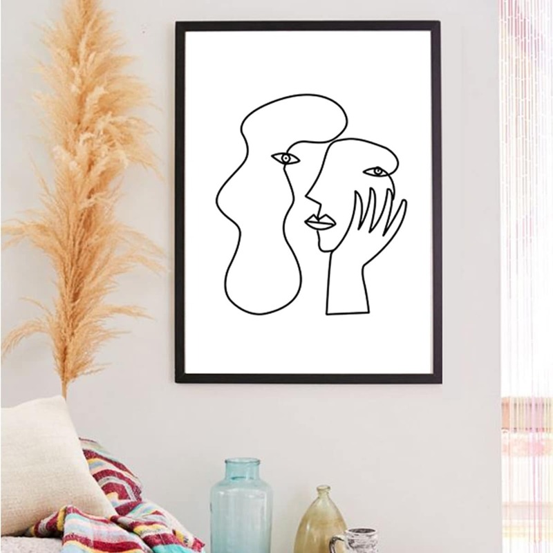 

Abstract Line Figure Wall Art Print, Black and white
