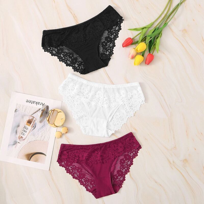 

Floral Lace Panty Set 3pack, Multicolor