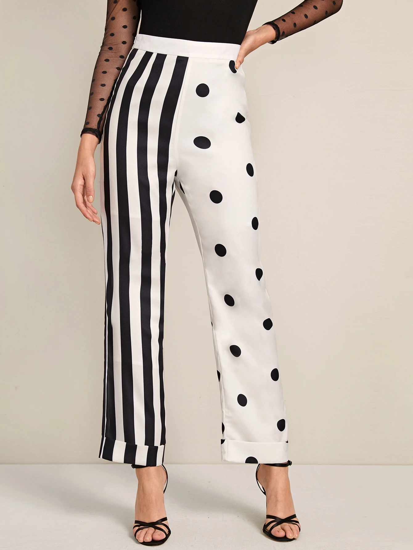 White And Black Polka Dot Pants White And Black Polka Dot Pants