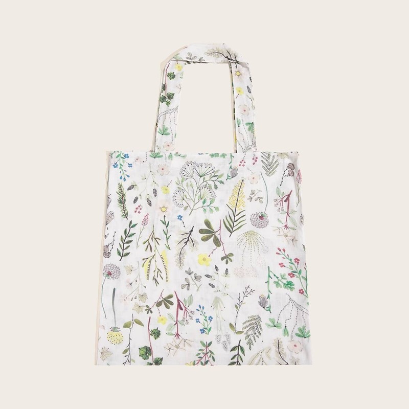 

Plants Pattern Cotton Tote Bag, Multicolor