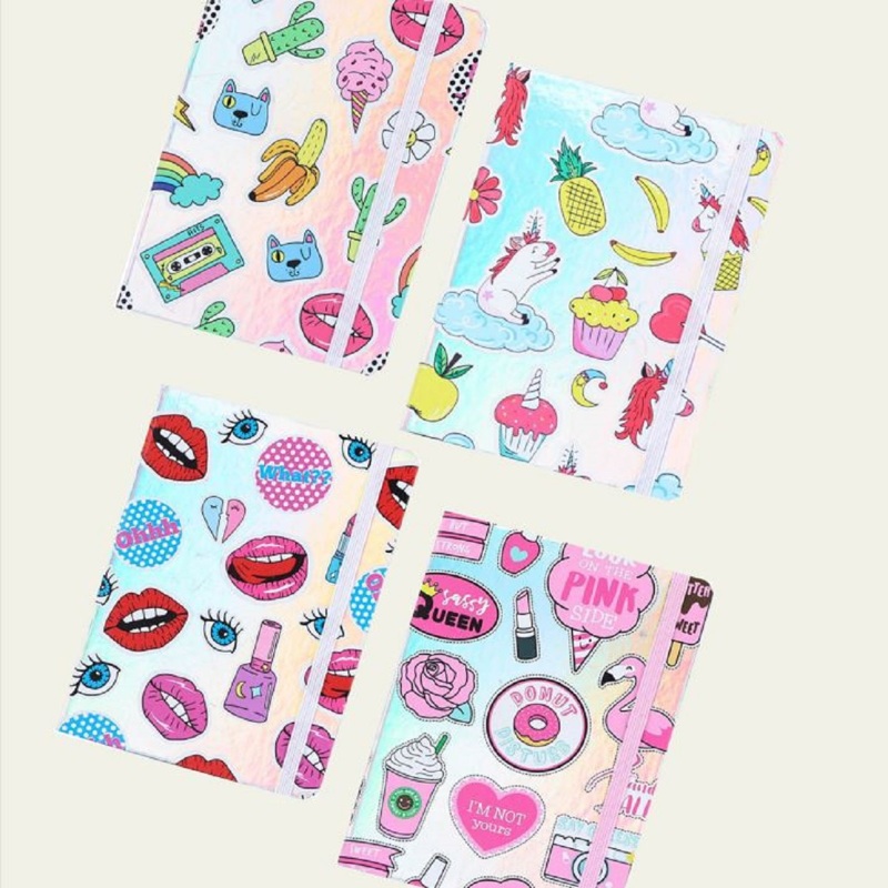 

Random Lip & Lipstick Print Cover Notebook 1pc