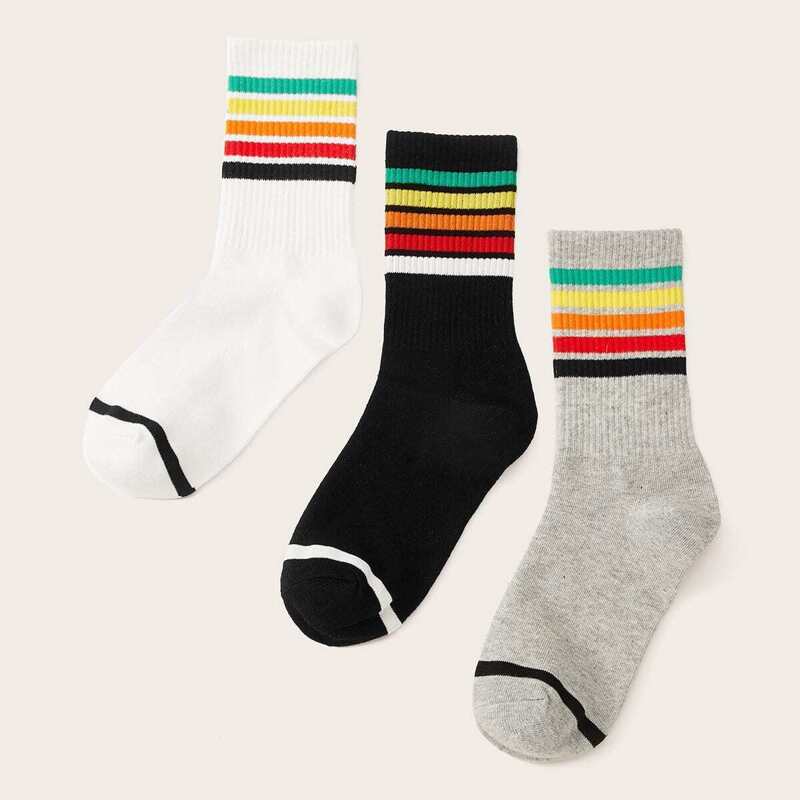

Guys Striped Pattern Socks 3pairs, Multicolor