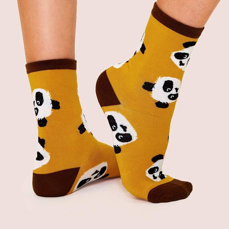 

Panda Pattern Socks 1pair, Multicolor