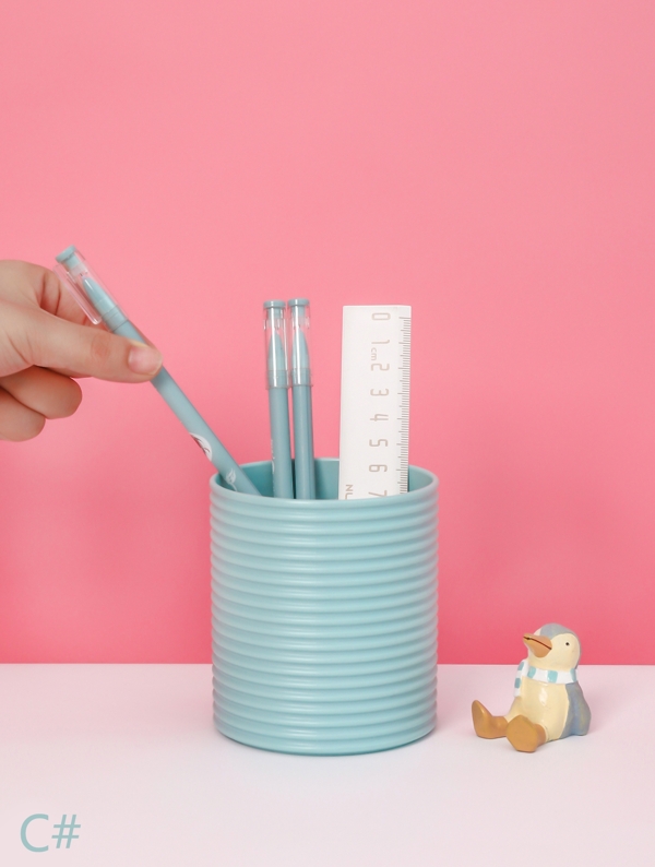 Desktop Cylinder Pencil Holder 1pc SHEIN UK