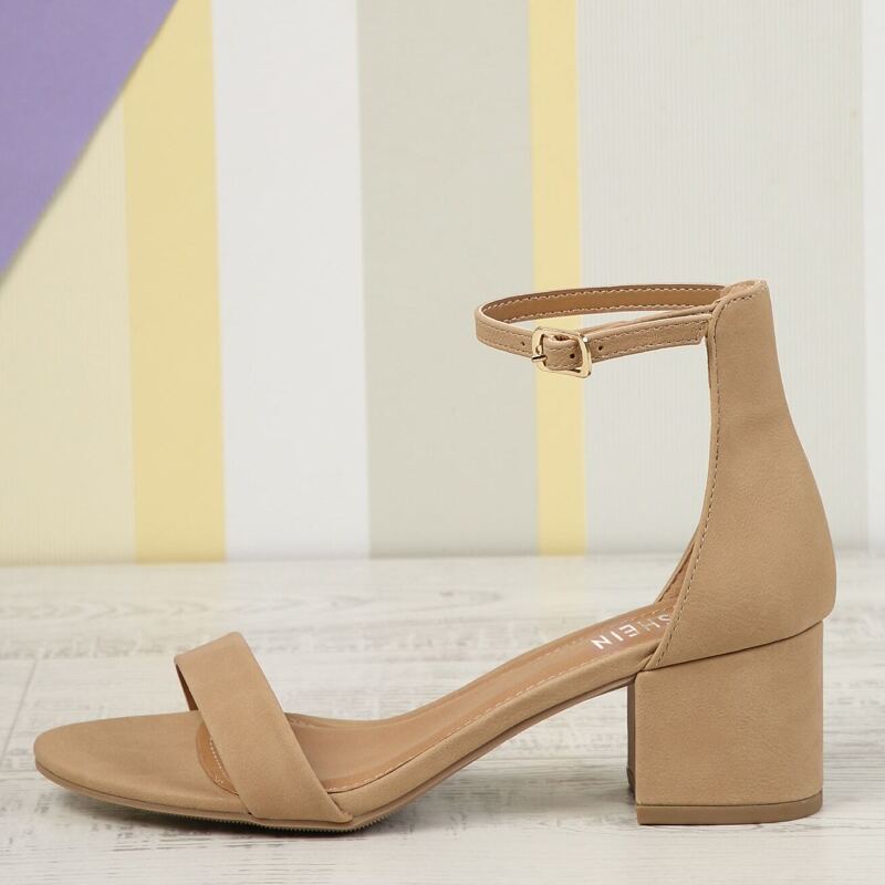 

Open Toe Low Block Heel Sandals, Nude