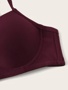 十字交叉托高式鋼圈胸罩 - 紫紅色 - 查看 5