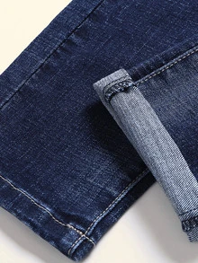 Manfinity بنطلون جينز داكن للرجال