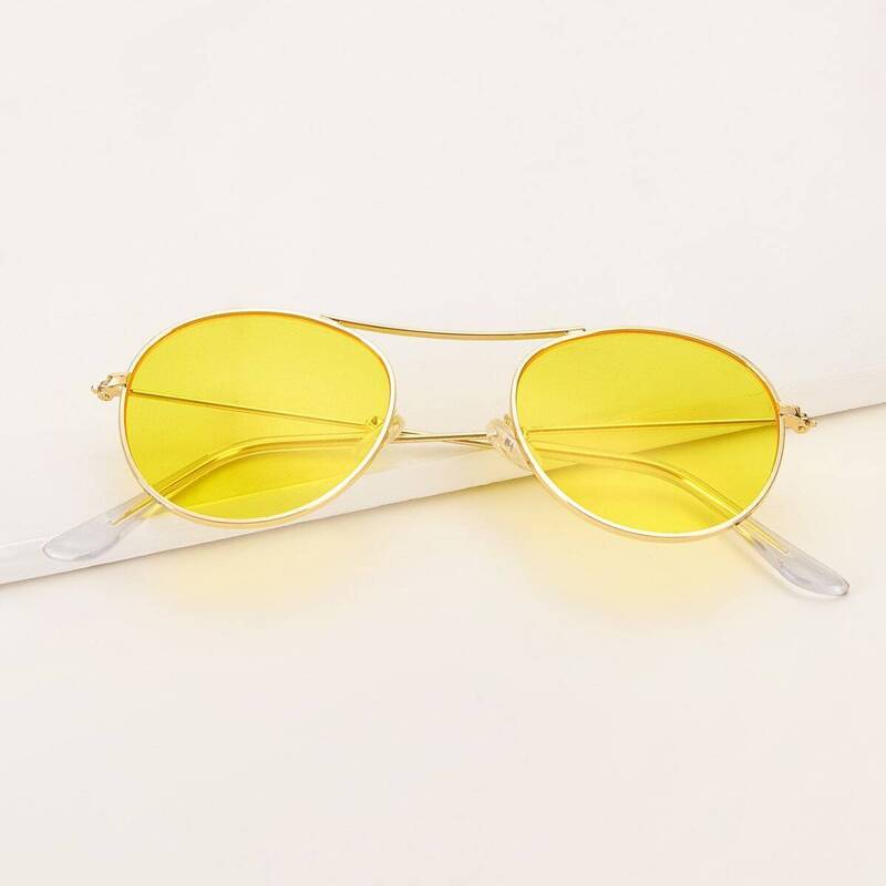 

Guys Metal Frame Top Bar Sunglasses, Yellow