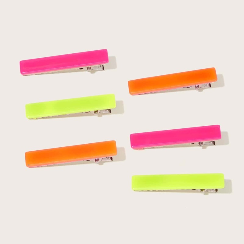 

Solid Neon Hair Clip 3pairs, Multicolor