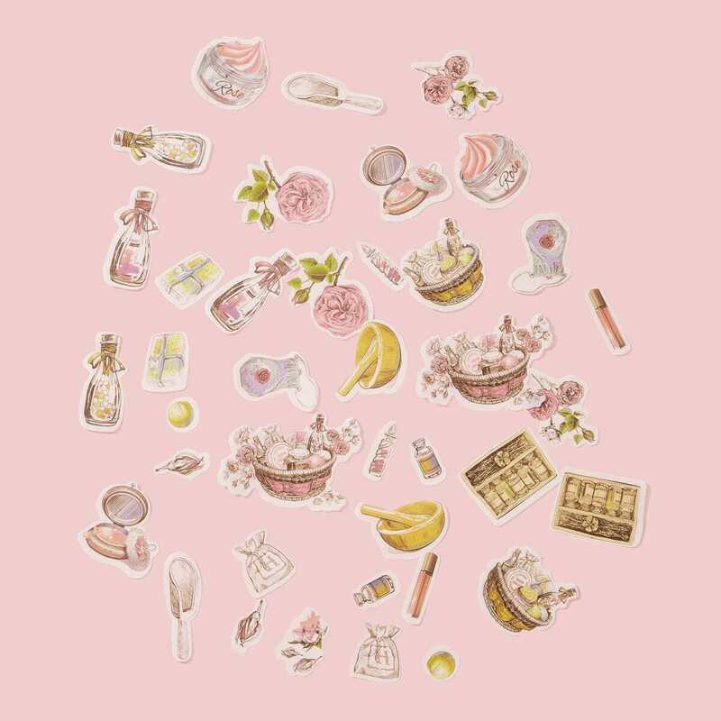 

Boxed Rose Flower Print Sticker 40pcs