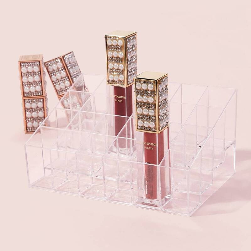

Transparent 24 Grid Lipstick Storage Box 1pc
