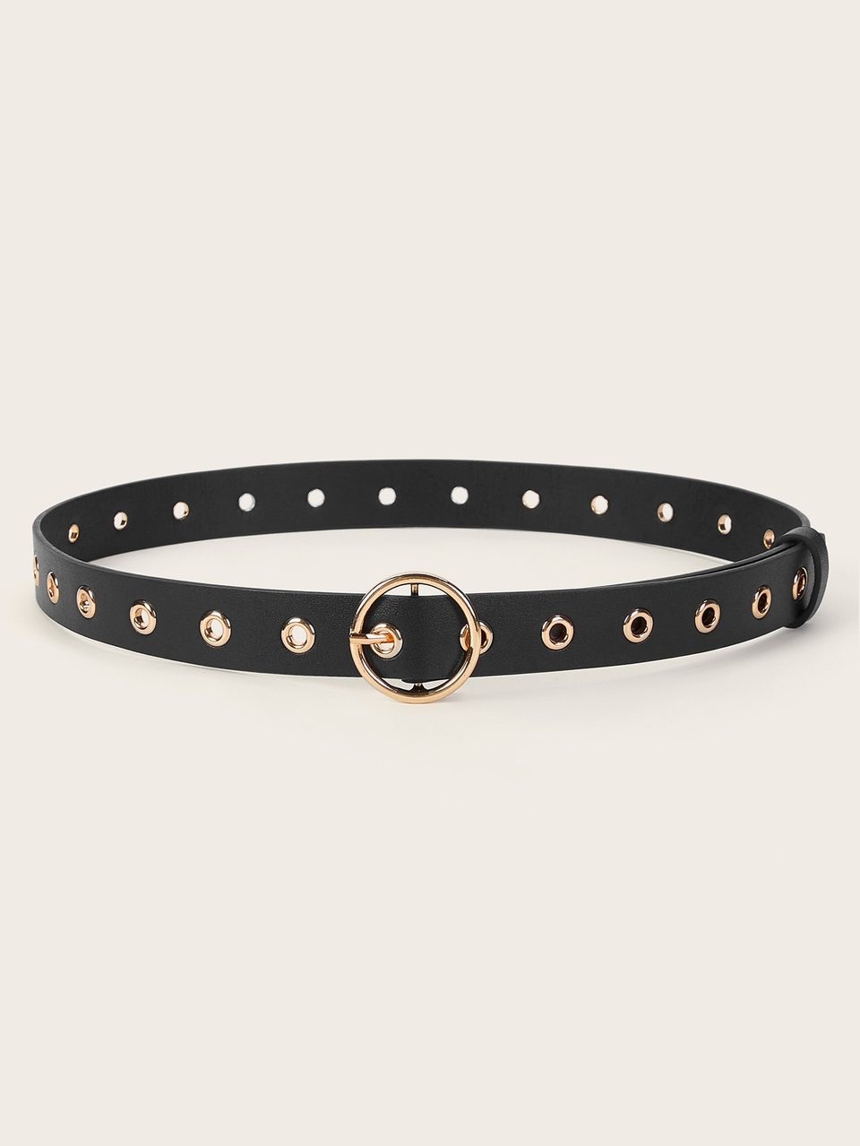 Street 1pc Women Round Buckle Metal Eyelet Waist Belt Halloween Summer, School Fall, Autumn, Halloween