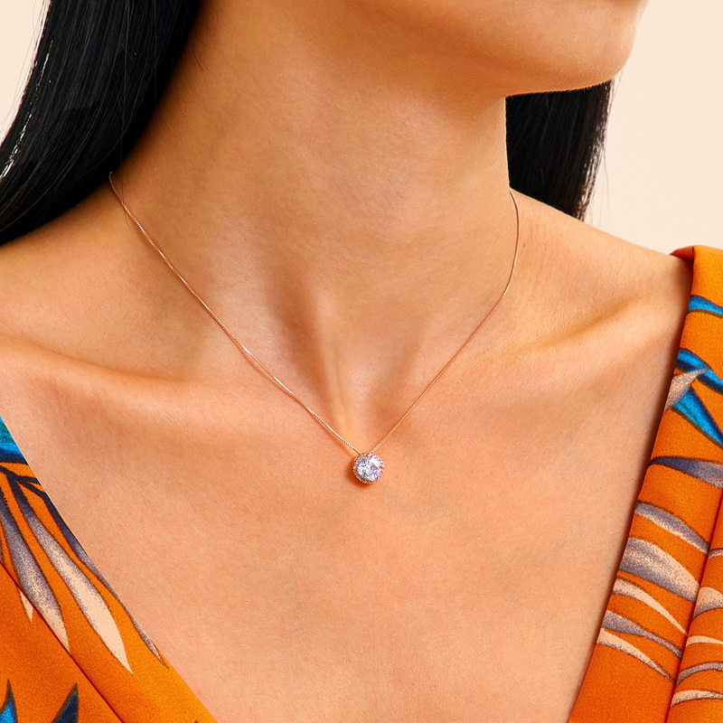 

Rhinestone Charm Necklace 1pc, Gold