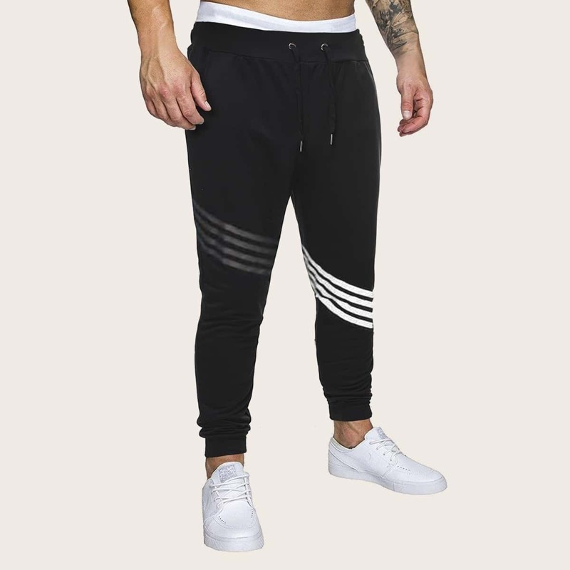 

Guys Tape Drawstring Waist Pants, Black