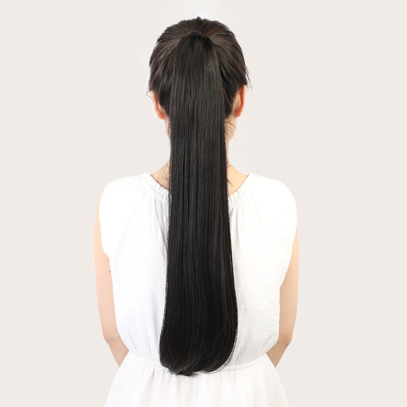 

Natural Long Straight Ponytail Hair, Black
