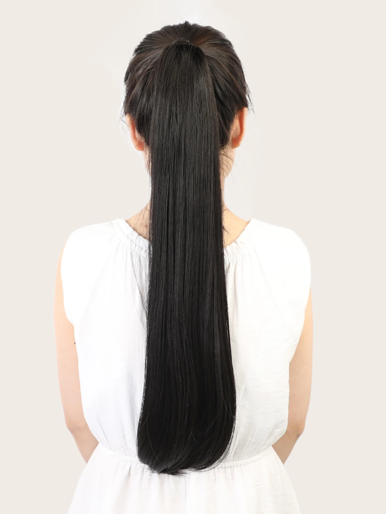 long straight hair ponytail