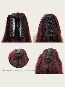 HAIRCUBE Ombre Black Pink Ponytail Hair Extensions, Long Curly Wavy Hair Realistic and Natural Soft Beautiful Lady's Wigs Ponytail Wigs Everyday Wear Ponytail - Multicolor - View 5