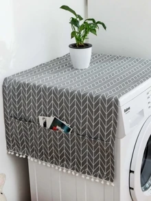 Geometric Pattern Washing Machine Dust Cover,Bag,Organizer,Storage