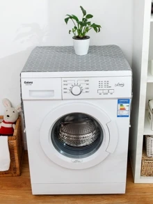 Geometric Pattern Washing Machine Dust Cover,Bag,Organizer,Storage