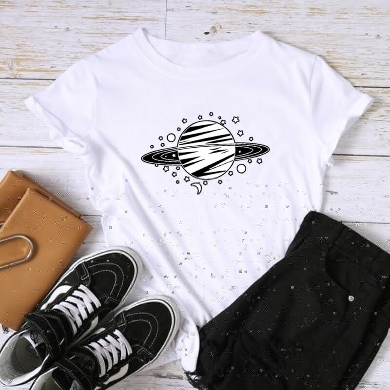 

Planet Print Short Sleeve Tee, White