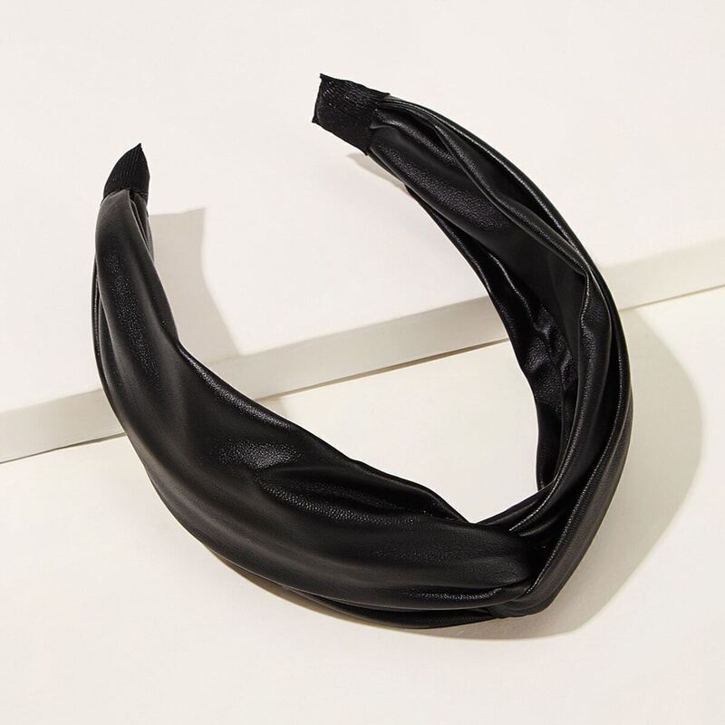 

Knot Decor Pu Headband, Black