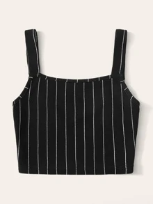 SHEIN Striped Tank Top - Black - View 5