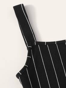 SHEIN Striped Tank Top - Black - View 3
